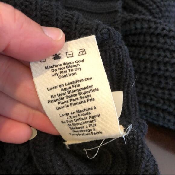 UGG Raelynn black turtleneck funnel chunky ribbed sweater tunic size Small - Picture 12 of 16